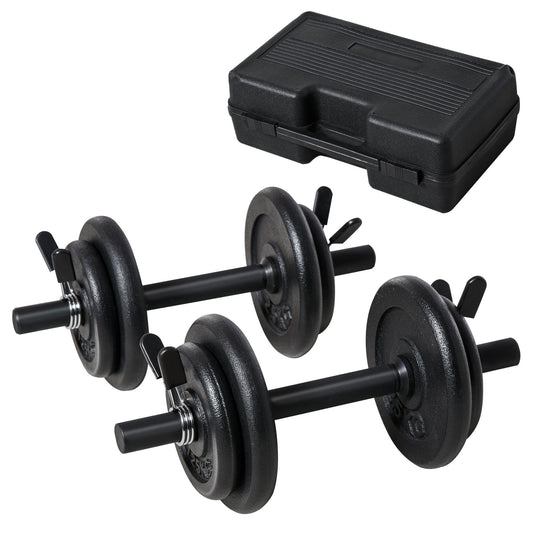 Adjustable Weights Dumbbells Set, 40lbs(2 Single Dumbbell Total Weight) Weight with Non-Slip Handle, Portable Case, Solid Steel Bars, for Men &; Woman Home Gym Office, Black - Gallery Canada