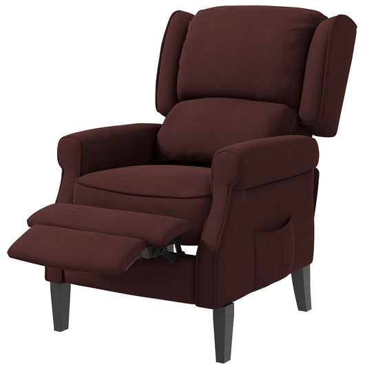 Push Back Recliner Chair, Vibration Massage Recliner for Living Room with Extendable Footrest, Remote, Pocket, Brown at Gallery Canada