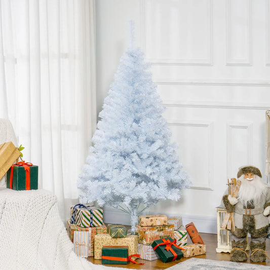 5ft Artificial Christmas Tree, 536 Branch Tips, Metal Stand, White White Christmas Trees White at Gallery Canada