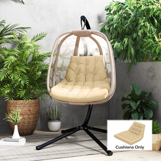 Outdoor Swing Cushion, Tufted Patio Cushion, Beige Patio Chair Cushions Beige and Black at Gallery Canada