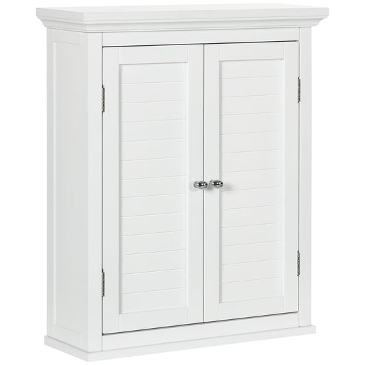 Bathroom Wall Cabinet, Medicine Cabinet, Over Toilet Storage Cabinet with Adjustable Shelf for Living Room and Entryway, White - Gallery Canada