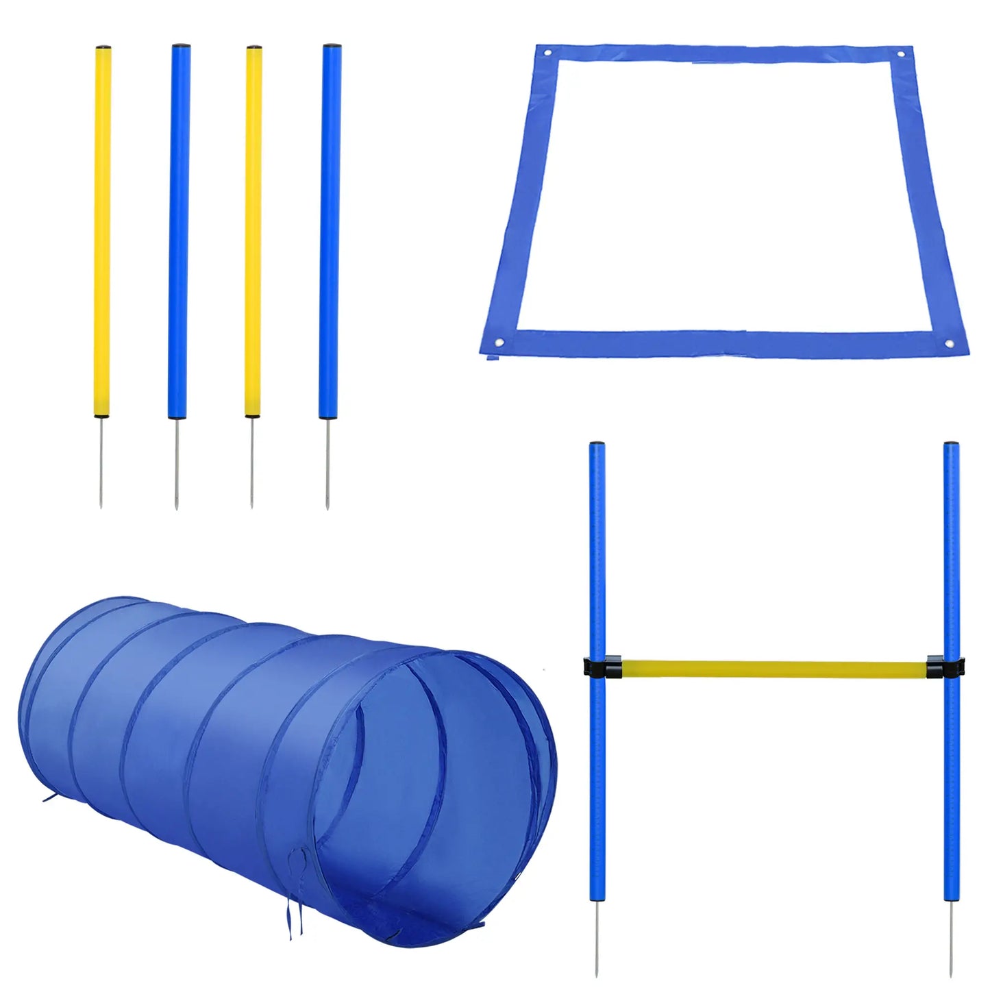 Dog Agility Starter Kit, Outdoor Training Set, Tunnel, 4 Weave Poles, High Jumper Dog Agility Training Equipment at Gallery Canada