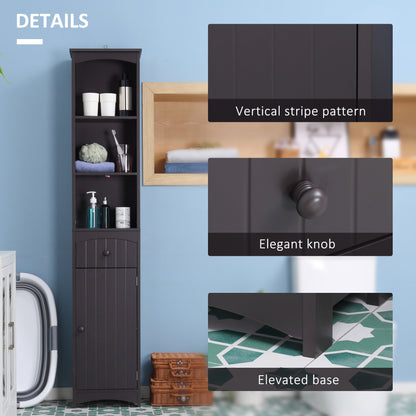 Tall Bathroom Cabinet Storage Organizer, Linen Tower with Shelves and Drawer at Gallery Canada