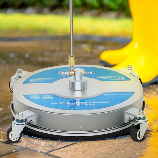 16" Pressure Washer Surface Cleaner, 4 Wheels, Stainless Steel, 1/4" Quick Connector, 2 Wands, 3600 PSI, Silver Garden Accessories Silver at Gallery Canada