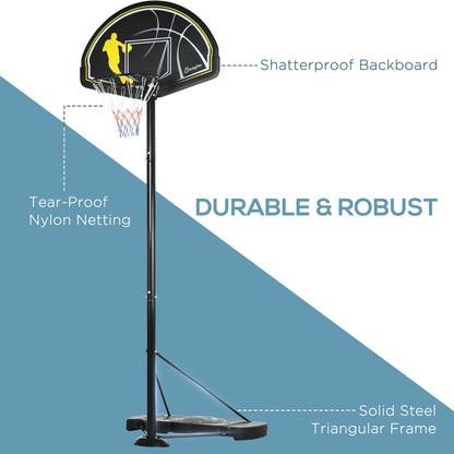 7.5-9.8 ft. Portable Basketball Hoop Basketball Goal with High Strength 43'' PE Backboard, Wheels and Weighted Base at Gallery Canada
