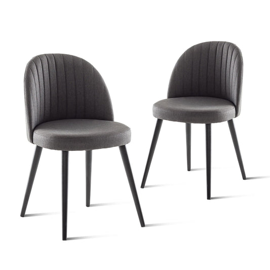 Modern Set of 2 Velvet Armless Chair for Living Room, Gray