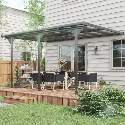 Outsunny Pergola 14x10ft Adjustable Hardtop Gazebo, Grey
