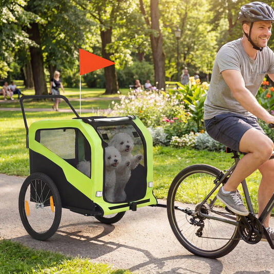 Dog Bike Trailer for Large Dogs, Green Dog Bike Trailers & Strollers Green at Gallery Canada