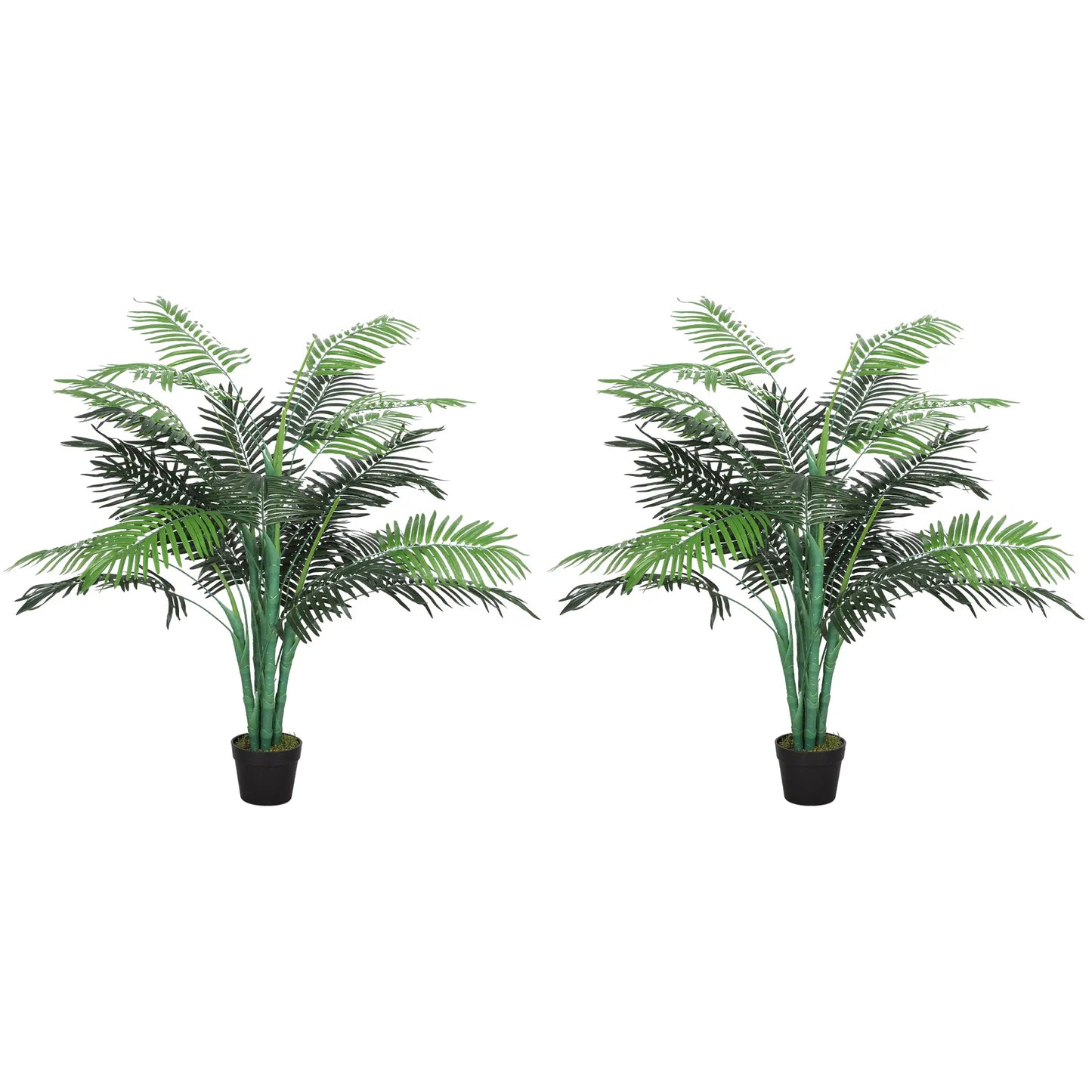 4FT Artificial Palm Tree Set Of 2, Faux Tropical Plant In Pot, Green Artificial Trees at Gallery Canada