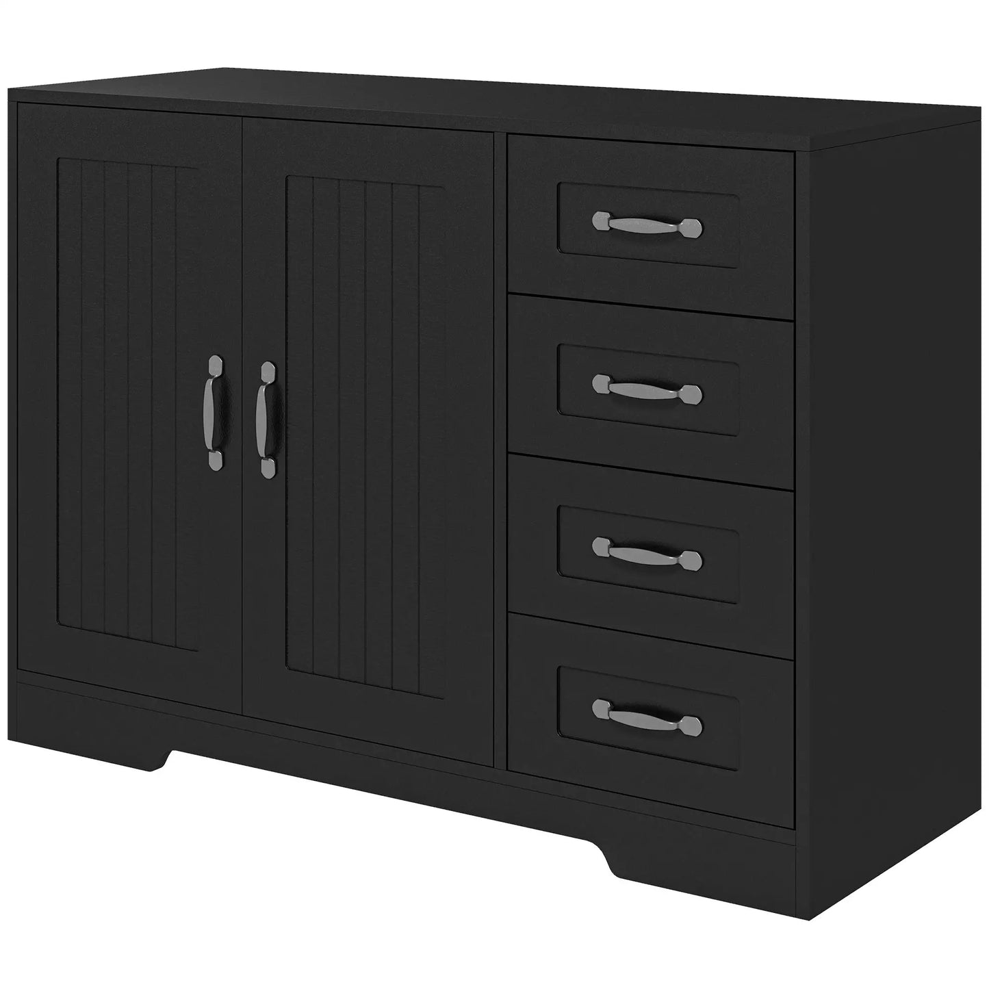 Modern Sideboard Buffet Cabinet, Drawers, Beadboard Door, Black Storage Cabinets at Gallery Canada