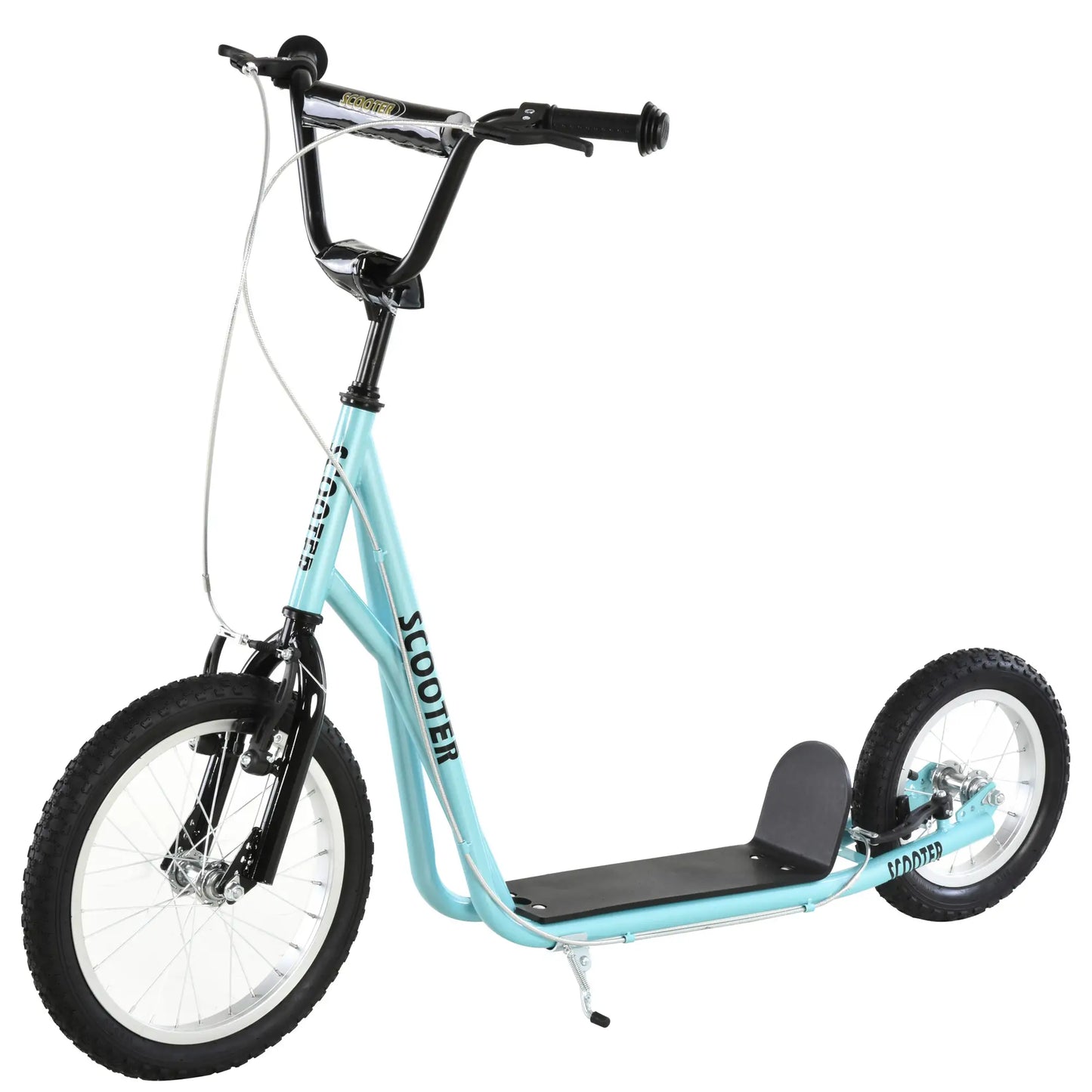 Youth Kick Scooter, Adjustable Handlebar, 16'' Inflatable Wheel, Blue Scooters at Gallery Canada