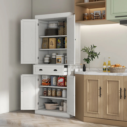 Kitchen Cabinet With 2 Drawers, Particleboard, White Kitchen Pantry Cabinets White at Gallery Canada