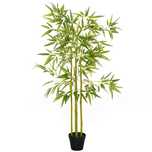 4FT Artificial Bamboo Tree, Faux Greenery Plant, Decorative Tree in Nursery Pot for Indoor Outdoor Décor