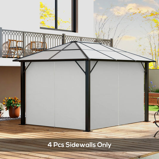Gazebo Replacement Sidewalls, 4-Panel Privacy Wall, 10' x 12', Light Grey Gazebo Sidewalls Light Grey at Gallery Canada