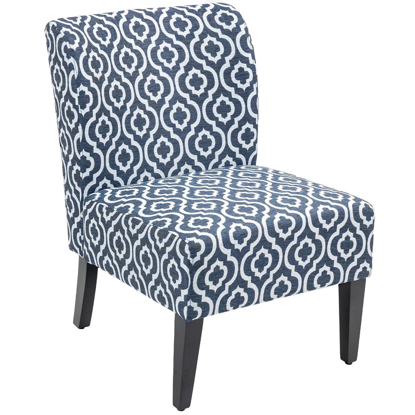 Armless Accent Chair for Bedroom, Upholstered Slipper Side Chair for Living Room with Wood Legs, Blue Accent Chairs at Gallery Canada