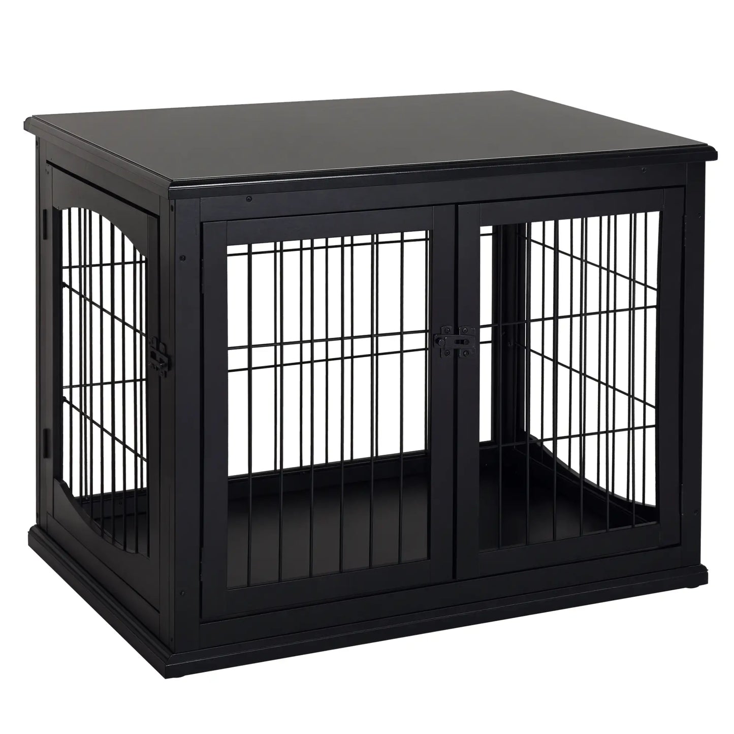 26" Wooden Dog Cage, Double Door, Modern Design, Black Houses, Kennels & Pens at Gallery Canada