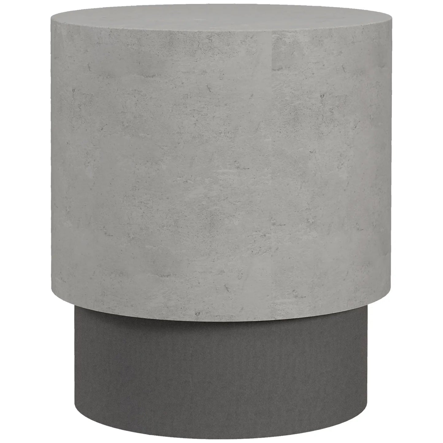 Lightweight Round Accent Table, Concrete Finish, 4 Adjustable Feet, Indoor Outdoor Side Tables at Gallery Canada