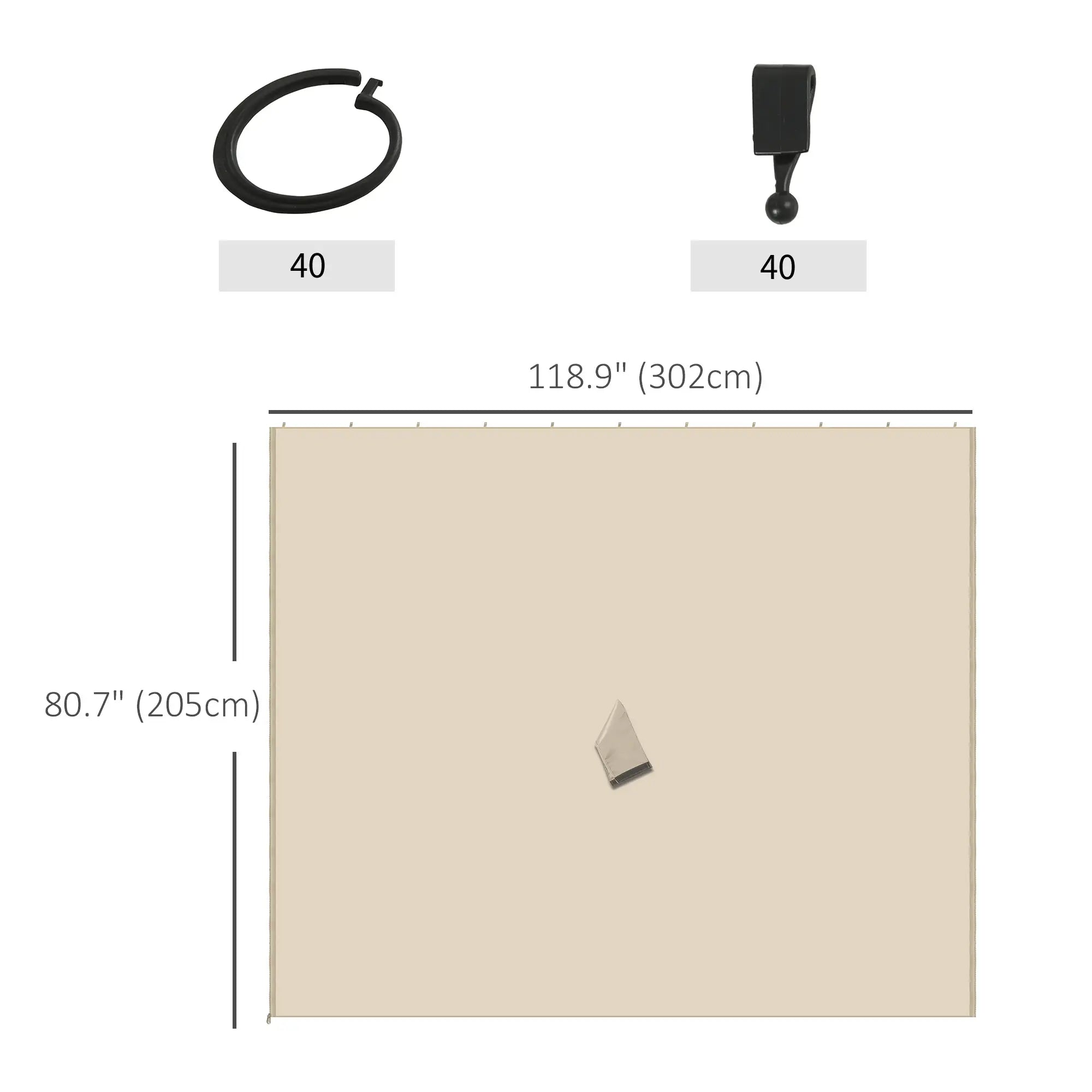 10' x 10' Gazebo Sidewall Set, 4 Panels, Hooks Included, Beige Gazebo Sidewalls at Gallery Canada