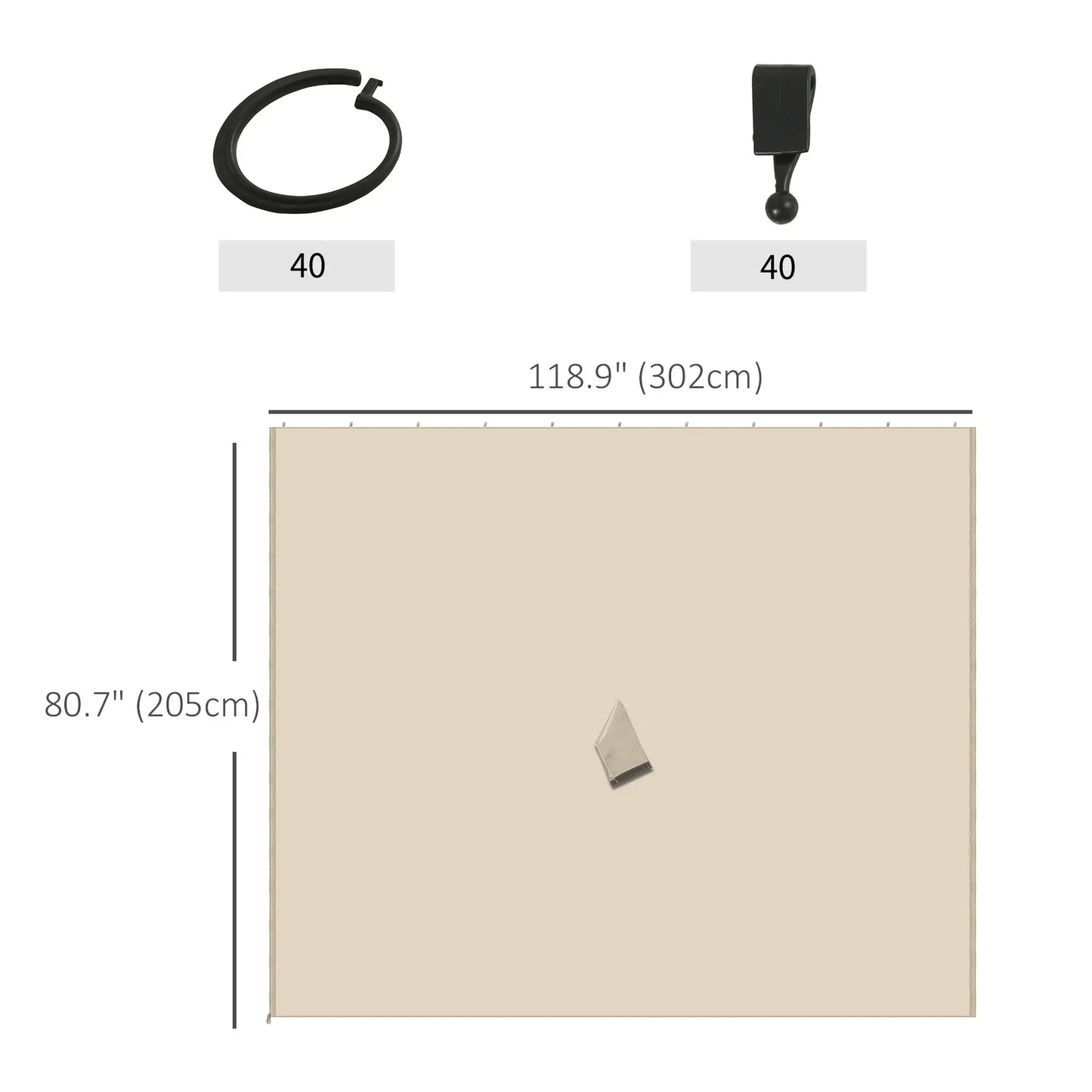 10' x 10' Gazebo Sidewall Set, 4 Panels, Hooks Included, Beige Gazebo Sidewalls at Gallery Canada