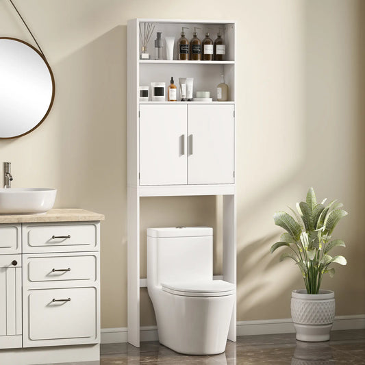 Over The Toilet Storage Cabinet, 4-Tier Bathroom Organizer, White Over The Toilet Storage White at Gallery Canada
