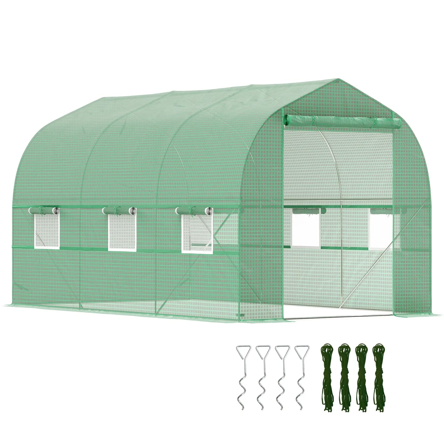 6.6' x 11' x 7' Walk-In Greenhouse, Steel Frame, Green Walk In Greenhouses at Gallery Canada