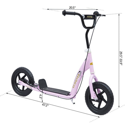 Adjustable Kids Pro Stunt Scooter Children Street Bike Bicycle Ride On with 12” Tire (Pink) at Gallery Canada