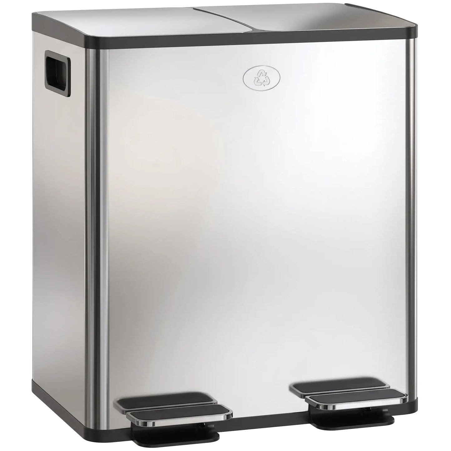 Dual Garbage Bin, Soft Close Trash Can, 2 x 20 Liter, Silver Household Supplies at Gallery Canada