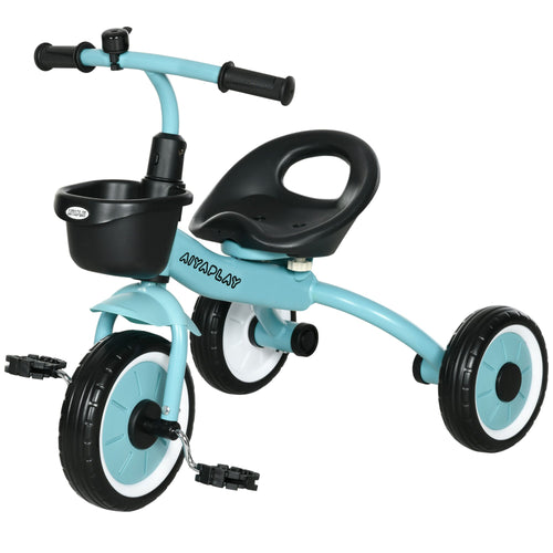 Tricycle for Toddler 2-5 Year Old Girls and Boys, Toddler Bike with Adjustable Seat, Basket, Bell, Blue
