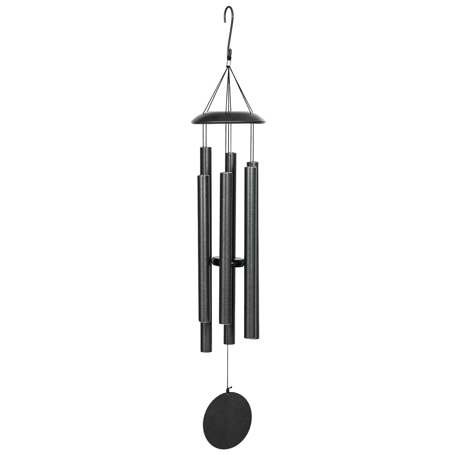 45" Deep Tone Wind Chime, 6 Aluminum Tubes, Outdoor Decor, Dark Grey Garden Decor at Gallery Canada
