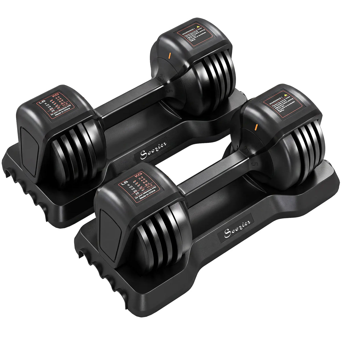 Adjustable Dumbbell Set of 2, 5-25 lbs, 5-in-1 Quick-Dial, Non-Slip Grip Dumbbells & Barbells at Gallery Canada