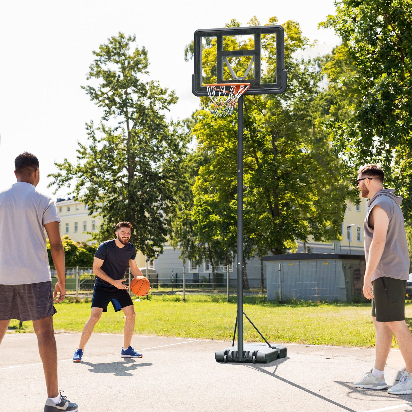 5ft-10ft Height Adjustable Basketball Hoop Stand, Portable Basketball System with Wheels and 45" Backboard for Youth Junior at Gallery Canada