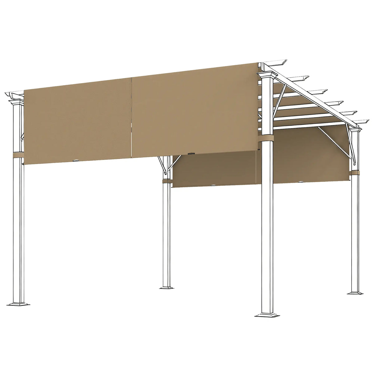2 Pcs UV Protection Pergola Replacement Canopy, 10' x 10', Sand Gazebo Canopy Replacement at Gallery Canada