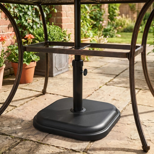 24 lb Concrete Patio Umbrella Base, Outdoor Market Table Stand, Black Umbrella Bases Black at Gallery Canada