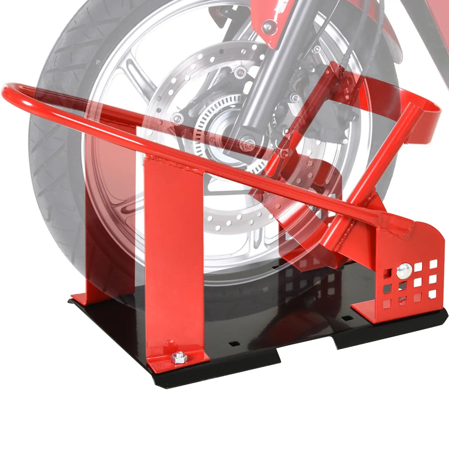 Motorcycle Wheel Chock, 12 Adjustable Holes, 990 lbs, Red Bike Parking Stands at Gallery Canada