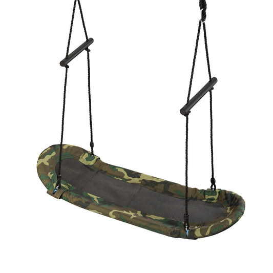 Saucer Tree Swing Surf Kids Outdoor Adjustable Oval Platform Set with Handle, Camouflage at Gallery Canada