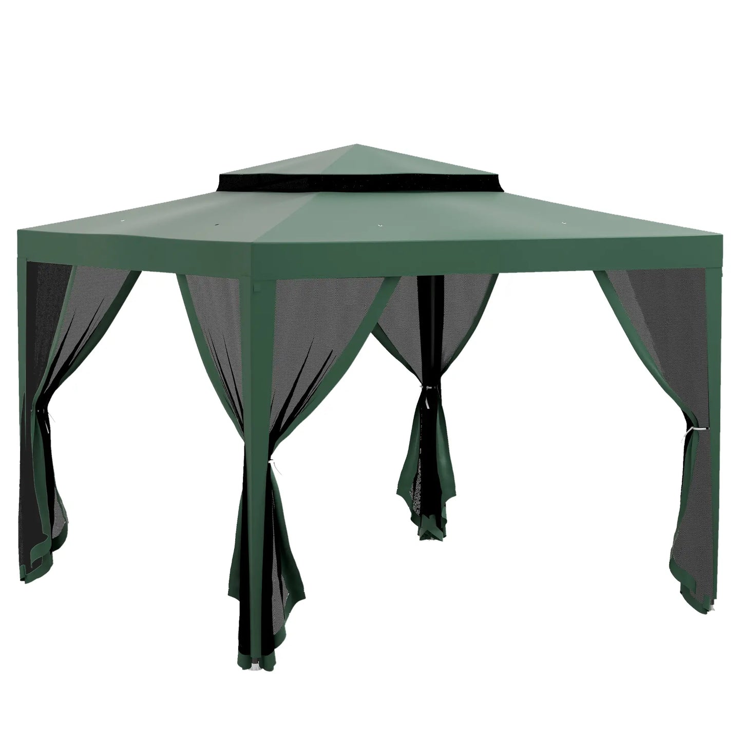 10' x 10' Outdoor Canopy Tent, Mesh Netting, Double Tier Roof Gazebos at Gallery Canada