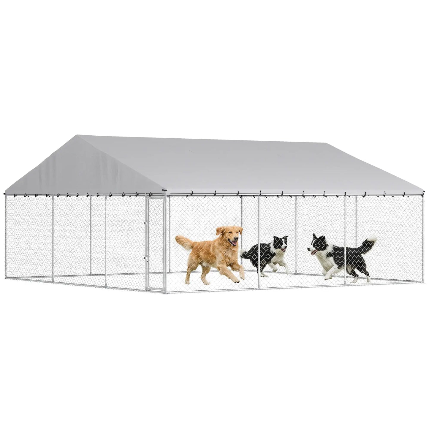 Heavy Duty Outdoor Dog Kennel, Waterproof Roof, Secure Latch, 19.7' x 19.7' x 8.9' Dog Kennels at Gallery Canada