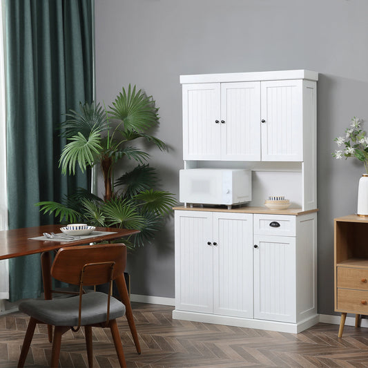 71 Kitchen Pantry Buffet, Hutch Storage Cabinet, Microwave Stand, Oak, White Kitchen Pantry Cabinets White, Oak at Gallery Canada