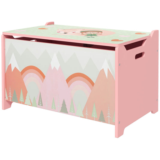Toy Box with Lid, Toy Chest Storage Organizer for Bedroom with Safety Hinge, Pink - Gallery Canada