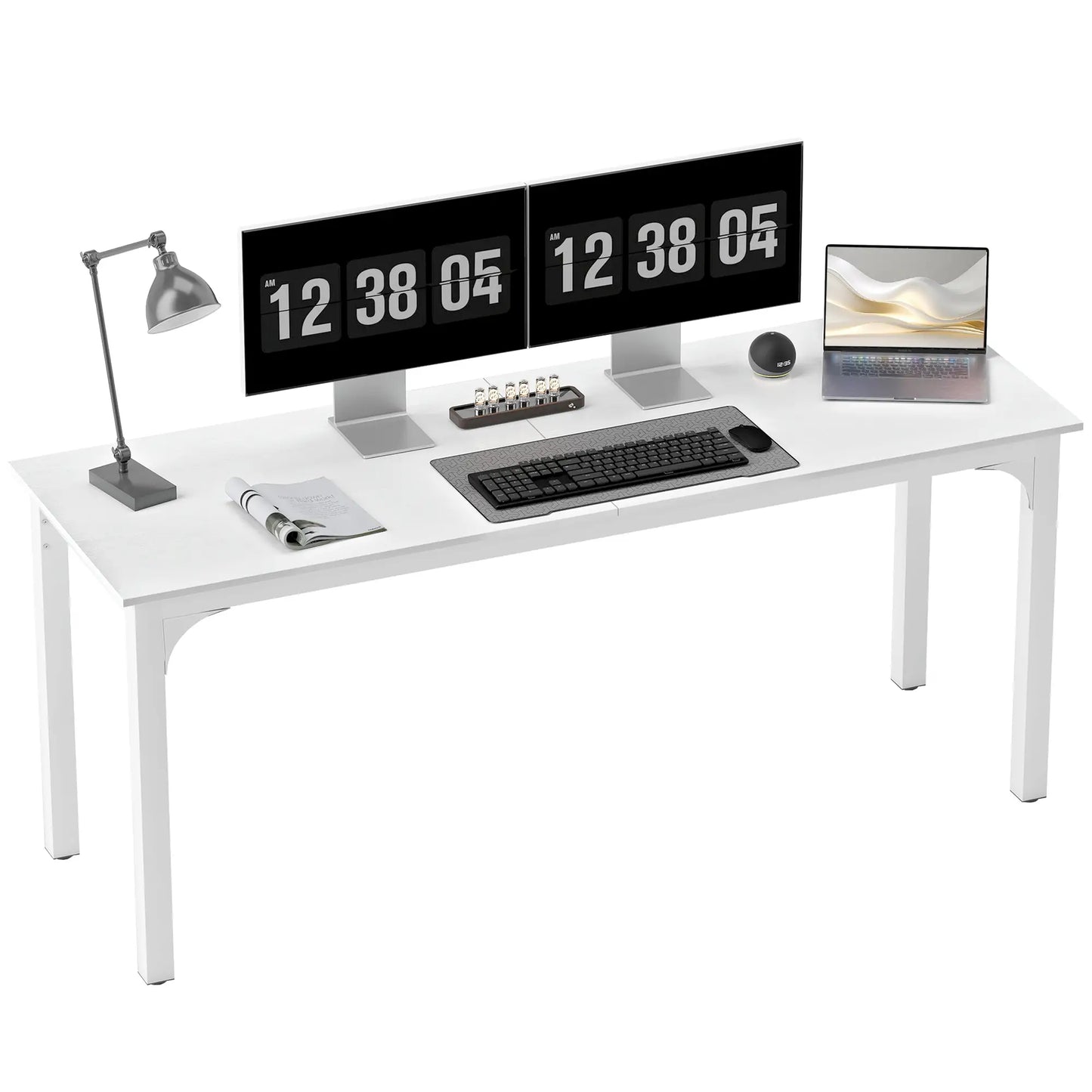 71" Computer Desk, Metal Legs, White Computer Desks at Gallery Canada