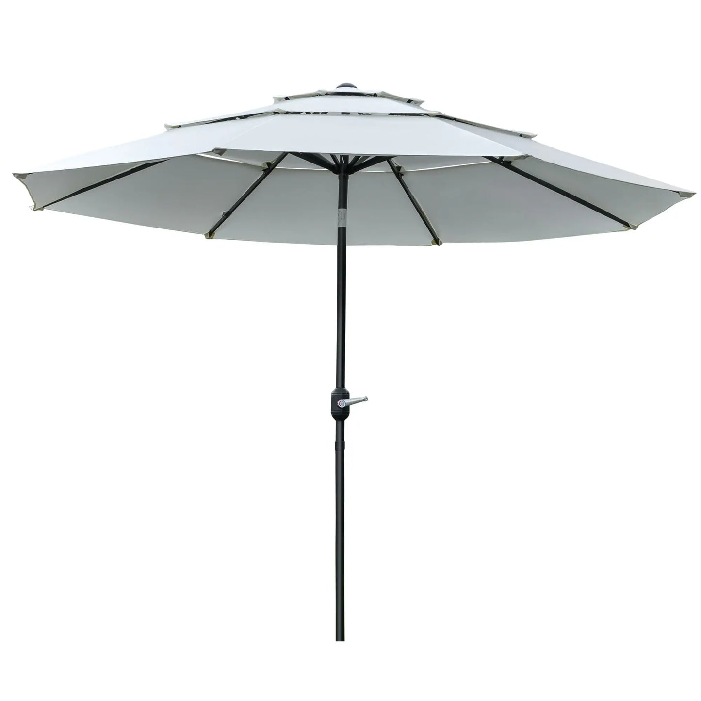 9FT 3-Tier Patio Umbrella, Crank & Tilt, Cream White Sun Umbrellas at Gallery Canada