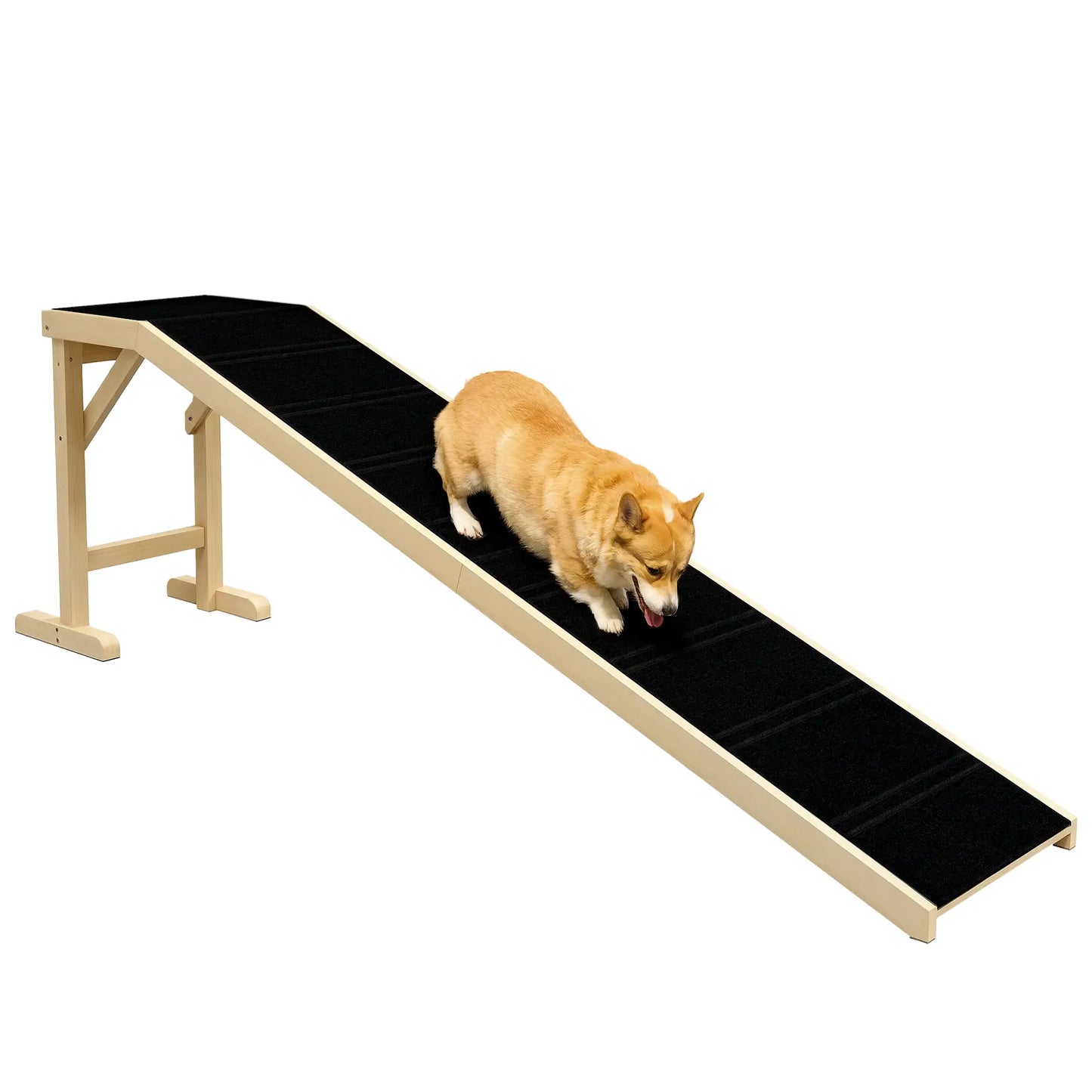 Pet Ramp Bed Steps, Non-Slip Carpet, 74"L x 16"W x 25"H, Natural Dog Stairs at Gallery Canada