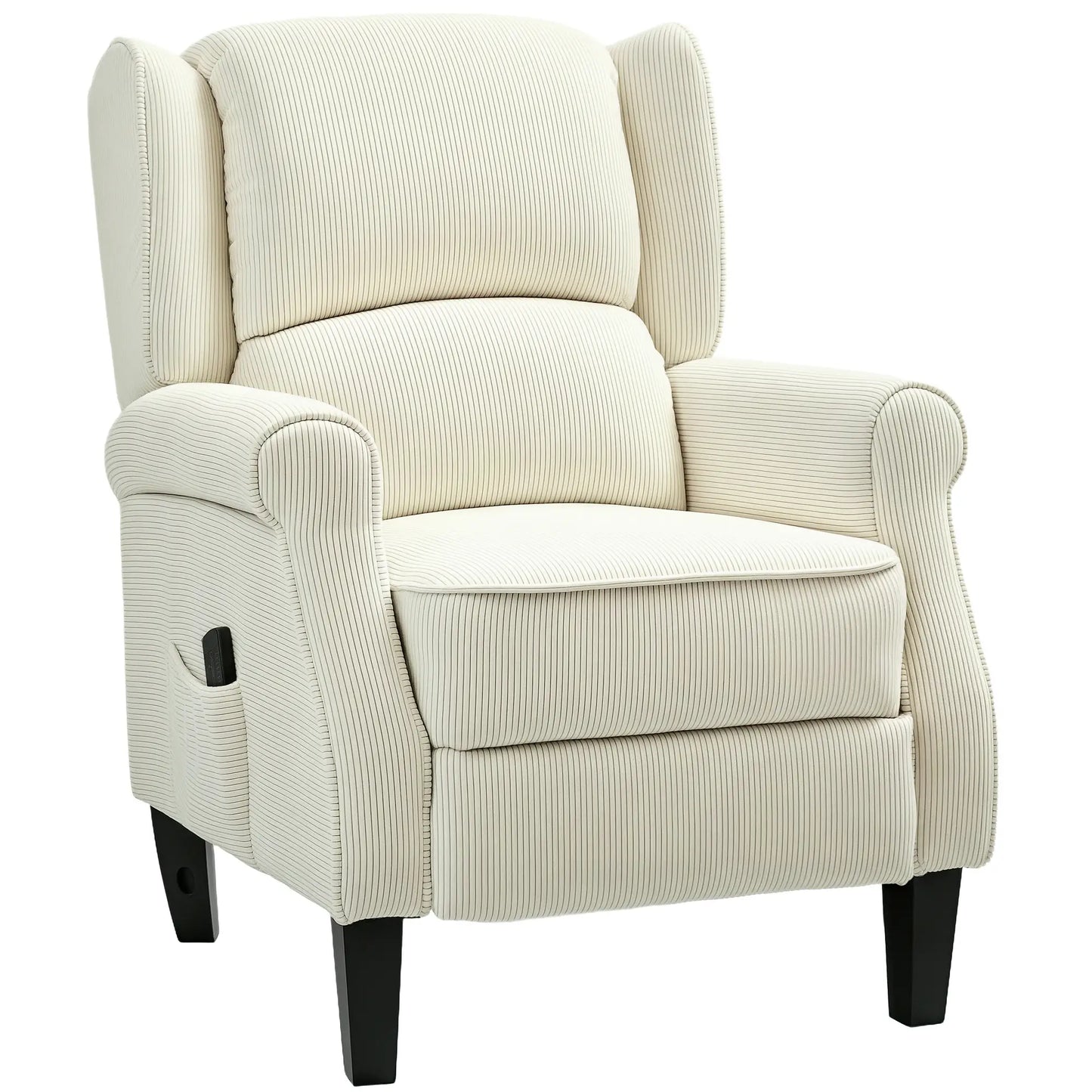 Push Back Recliner Chair, Vibration Massage Recliner for Living Room with Extendable Footrest, Remote, Pocket, Cream Sofas & Reclining Chairs at Gallery Canada