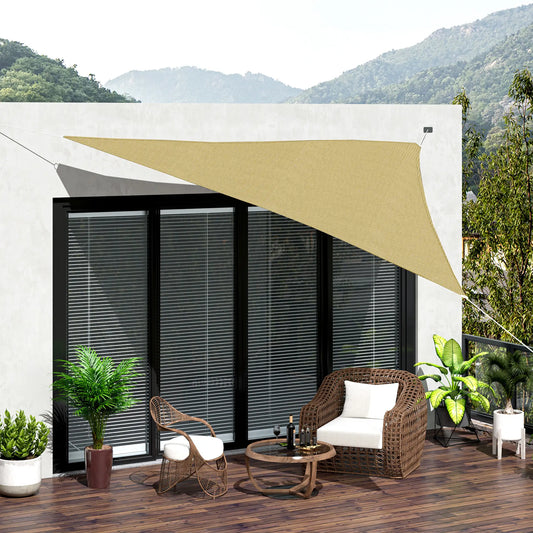 10' x 10' x 10' Triangle Sun Shade Sail, UV Block Fabric Canopy for Patio, Deck Shade Sails Sand at Gallery Canada