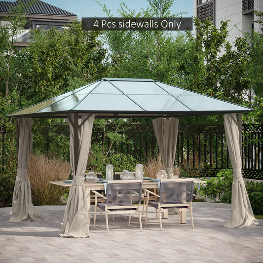 10' x 12' Gazebo Sidewall Set, 4 Panels, Hooks/C-Rings, Beige Gazebo Sidewalls Beige at Gallery Canada