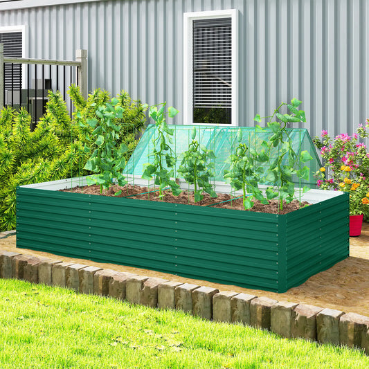 8' x 4' x 2' Raised Garden Bed, Galvanized Planter Box, Green Raised Garden Beds Green at Gallery Canada