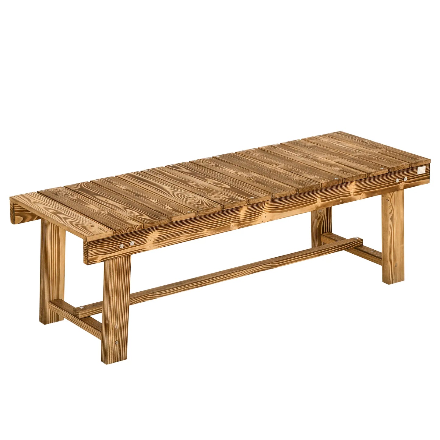 Outdoor Garden Bench, Backless Patio Stool, 43.25" x 15" x 13.75", Carbonized Outdoor Benches at Gallery Canada