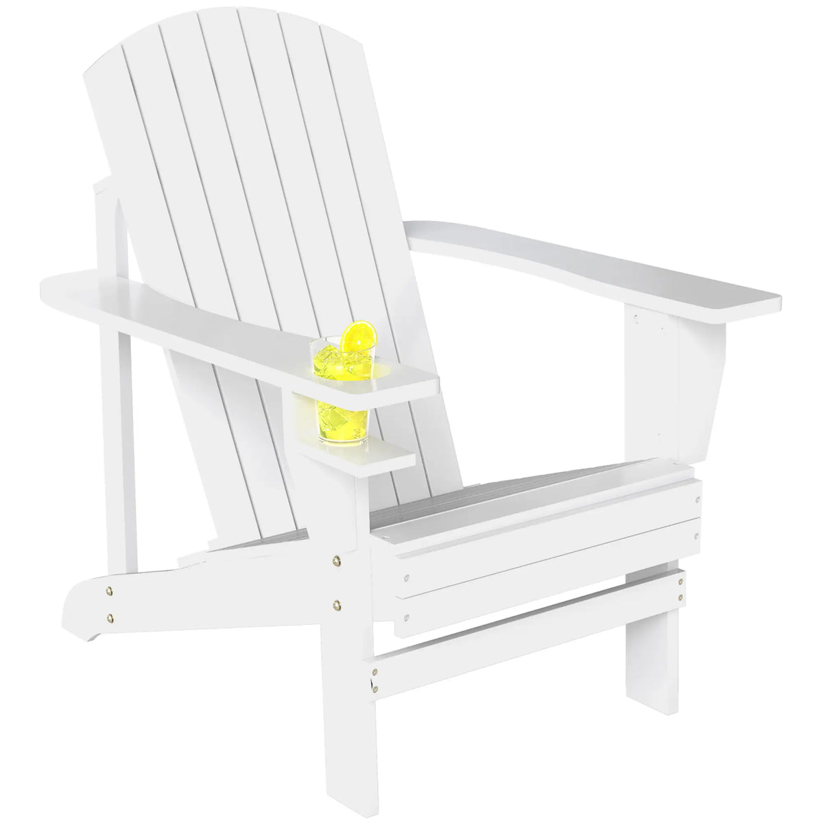 Classic Adirondack Chair With Cup Holder, White Patio Chairs at Gallery Canada