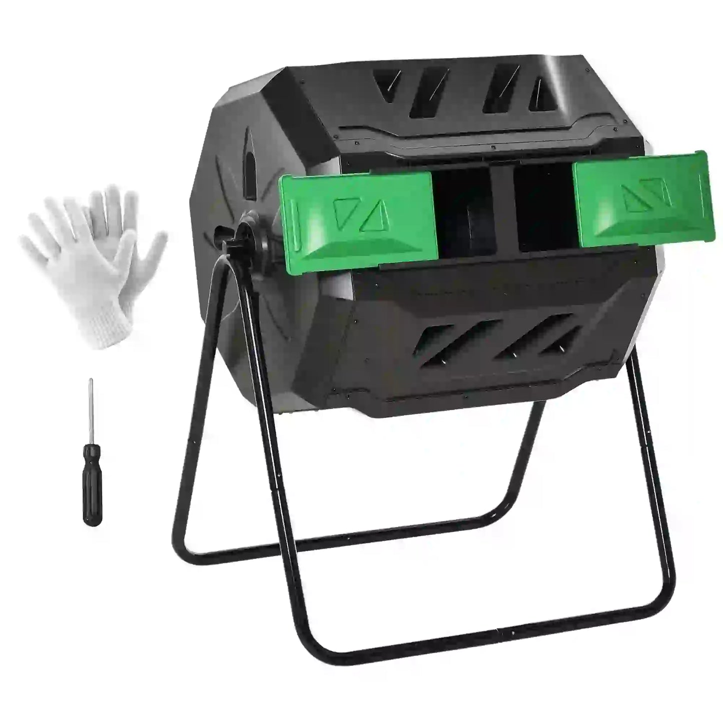 Dual Chamber Compost Bin, 360° Rotating, 43 Gallon, Green Garden Accessories at Gallery Canada