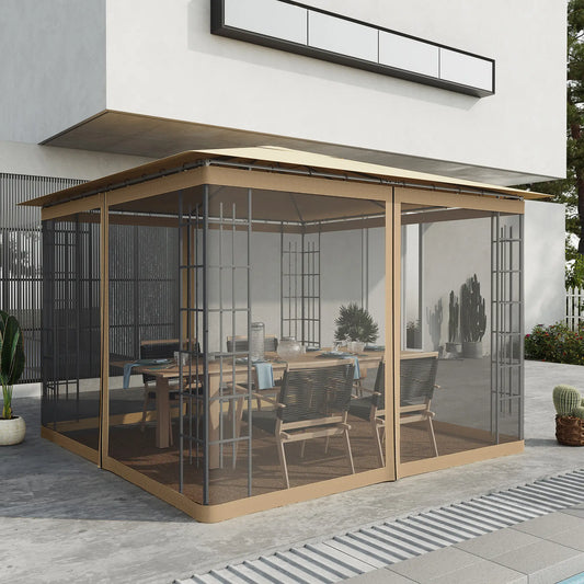 Gazebo Replacement Mosquito Netting, 10' x 10', Black Gazebo Sidewalls Black, Beige at Gallery Canada